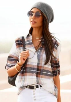 Buffalo Camisa - Braun/Creme Kariert