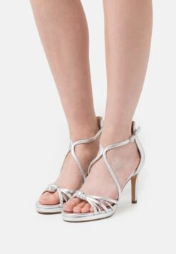 Buffalo Vegan Serena Bow - Sandalias De Tacón - Silver-Coloured