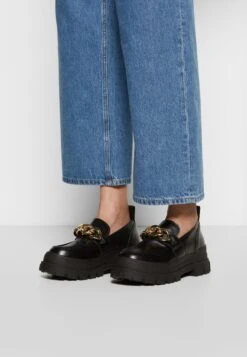 Buffalo Vegan Aspha Loafer Chain - Zapatos De Plataforma - Black -Buffalo 0fac6ee28a4343e088858992aec7c805