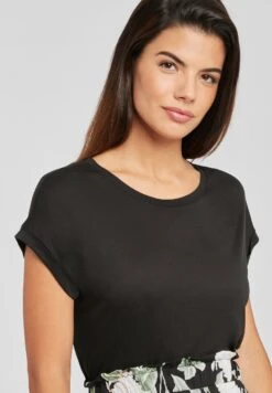 Buffalo Vestido Ligero - Schwarz Rosa Bedruckt -Buffalo 13822db7eb2a400c8993916a6758b348