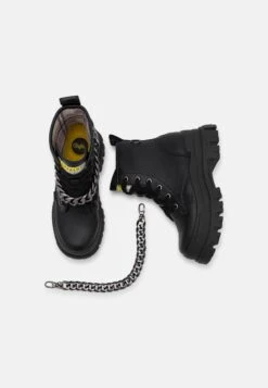 Buffalo Vegan Aspha Chain - Botines Con Plataforma - Black/Silver -Buffalo 1d5800b769e843e38a96e26613563e14