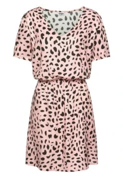 Buffalo Vestido Informal - Rose/Schwarz/Bedruckt