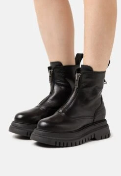 Buffalo Shade Zip Mid - Botines Con Plataforma - Black
