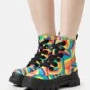Buffalo Vegan Aspha Lace Up Hi - Botines Con Plataforma - Black Rainbow