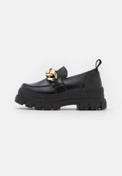 Buffalo Vegan Aspha Loafer Chain - Zapatos De Plataforma - Black