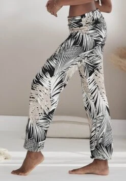 Buffalo Harems - Pantalones Deportivos - Schwarz Blätterdruck -Buffalo 2be3dd7d1cc64bd8a1d342ce4c9cced9