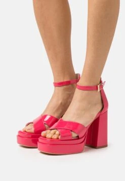 Buffalo Vegan May Cross - Sandalias De Tacón - Hot Pink