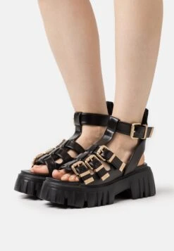 Buffalo Vegan Lion Teeth - Sandalias Con Plataforma - Black