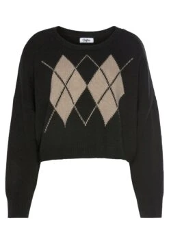 Buffalo Rhomben - Jersey De Punto - Schwarz Camelfarben -Buffalo 396e90b3345048f7bdc1bad5a160be02