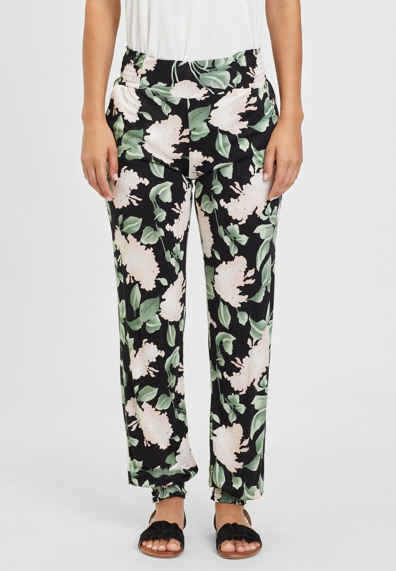 Buffalo Pantalones Deportivos - Schwarz Rosa Bedruckt 1 Buffalo Pantalones Deportivos - Schwarz Rosa Bedruckt