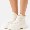 Buffalo Aspha Nc Mid Laceup - Botines Con Cordones - Offwhite