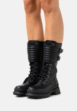 Buffalo Vegan Sloane - Botas Con Cordones - Black