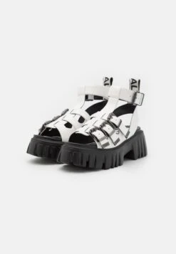 Buffalo Vegan Lion Teeth - Sandalias Con Plataforma - White -Buffalo 3f1db5de655340cbb518503b93a2737f
