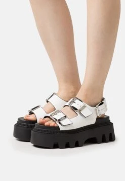 Buffalo Flora On - Sandalias Con Plataforma - White