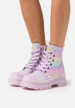 Buffalo Aspha Lace Up - Botines Con Plataforma - Mermaid