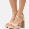Buffalo Vegan Cherry Neat - Sandalias De Tacón - Beige