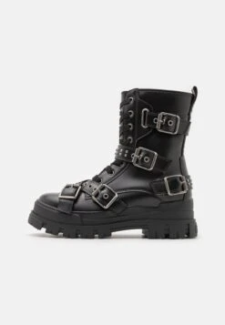 Buffalo Aspha Buckle Mid Men - Botines Con Cordones - Black