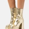 Buffalo May Zip Boot Mid - Botines De Tacón - Gold