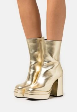Buffalo May Zip Boot Mid - Botines De Tacón - Gold