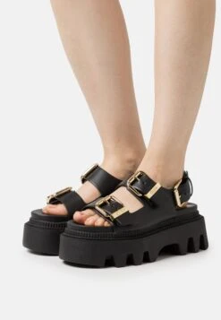 Buffalo Flora On - Sandalias Con Plataforma - Black