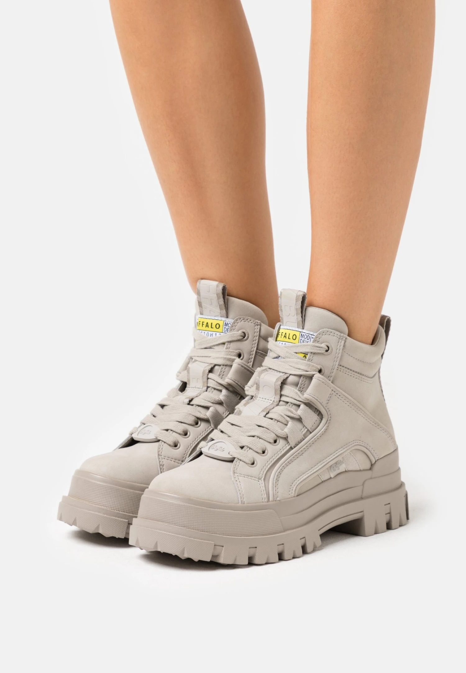 Buffalo Aspha Mid Laceup - Botines Con Cordones - Light Grey 1 Buffalo Aspha Mid Laceup - Botines Con Cordones - Light Grey