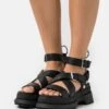 Buffalo Vegan Rude Up - Sandalias Con Plataforma - Black