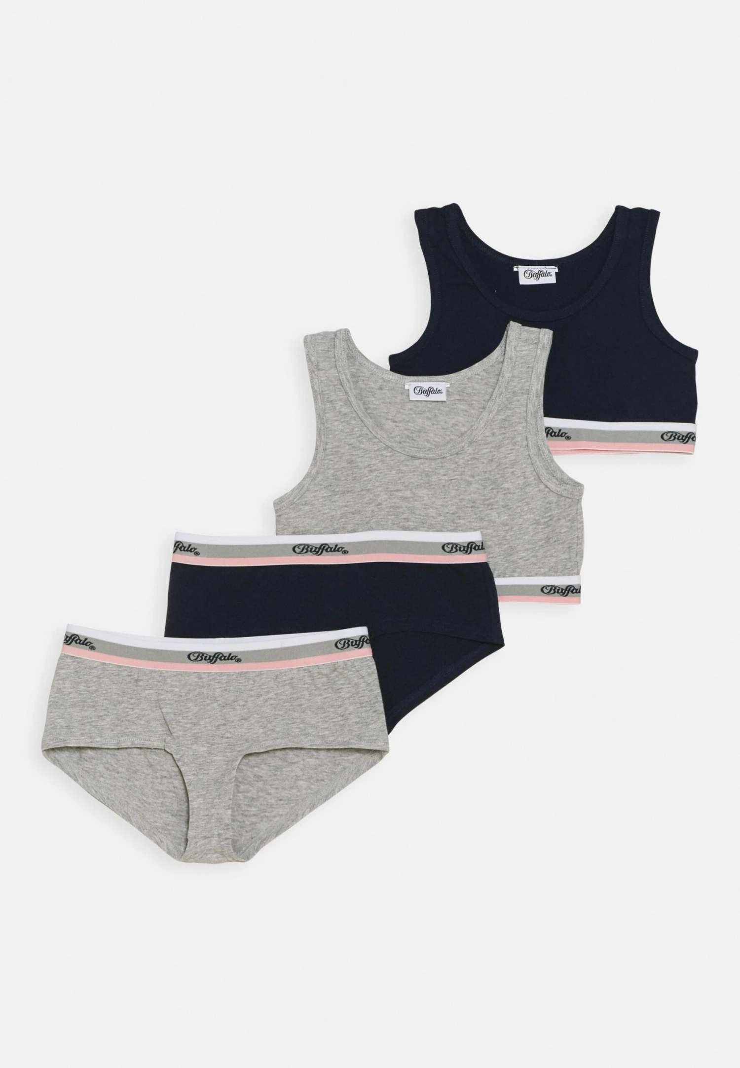 Buffalo 2 Pack - Conjunto De Ropa Interior - Grey Melange/Navy 1 Buffalo 2 Pack - Conjunto De Ropa Interior - Grey Melange/Navy