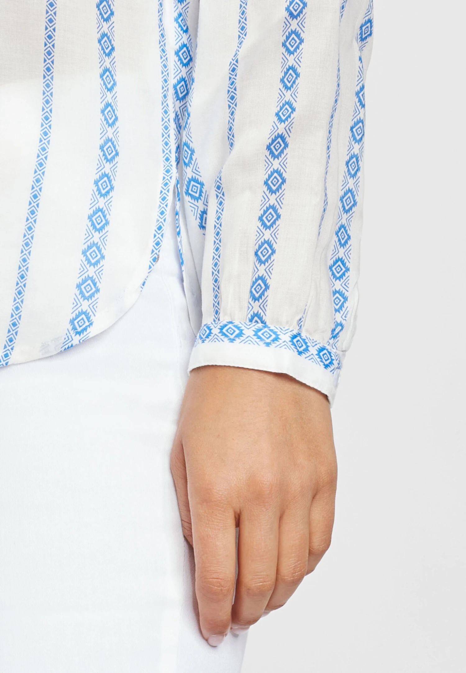 Buffalo Camisa - Creme-Blau-Bedruckt 5 Buffalo Camisa - Creme-Blau-Bedruckt - Imagen 5