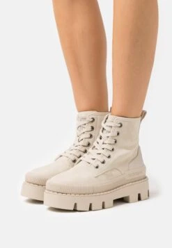 Buffalo Raven Laceup Hi - Botines Con Plataforma - Cream