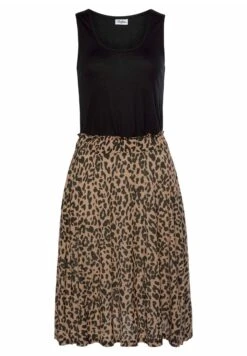 Buffalo Vestido Ligero - Schwarz Leo Bedruckt -Buffalo 6758f11a845a452ab4a0a3c12714a311