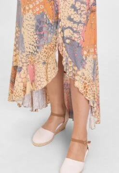 Buffalo Vestido Largo - Orange-Blau-Bedruckt -Buffalo 7172408c0288454487dc322bc63b2539