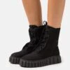 Buffalo Rampa Lace Up Hi Warm - Botines Con Plataforma - Black