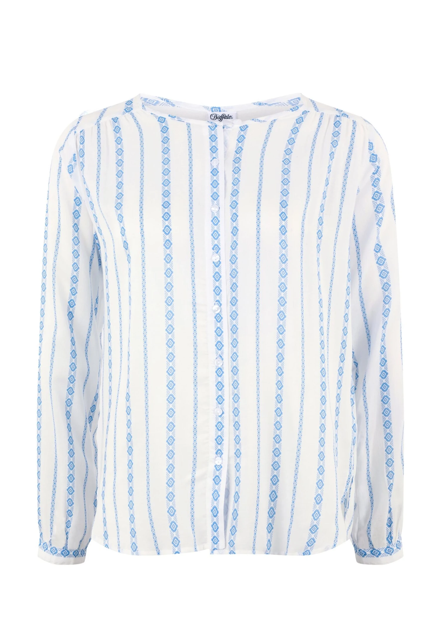 Buffalo Camisa - Creme-Blau-Bedruckt 6 Buffalo Camisa - Creme-Blau-Bedruckt - Imagen 6