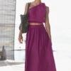 Buffalo One-Shoulder - Blusa - Aubergine