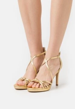 Buffalo Vegan Serena Bow - Sandalias De Tacón - Gold-Coloured