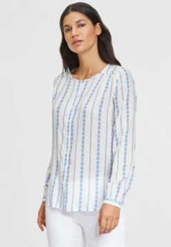 Buffalo Camisa - Creme-Blau-Bedruckt