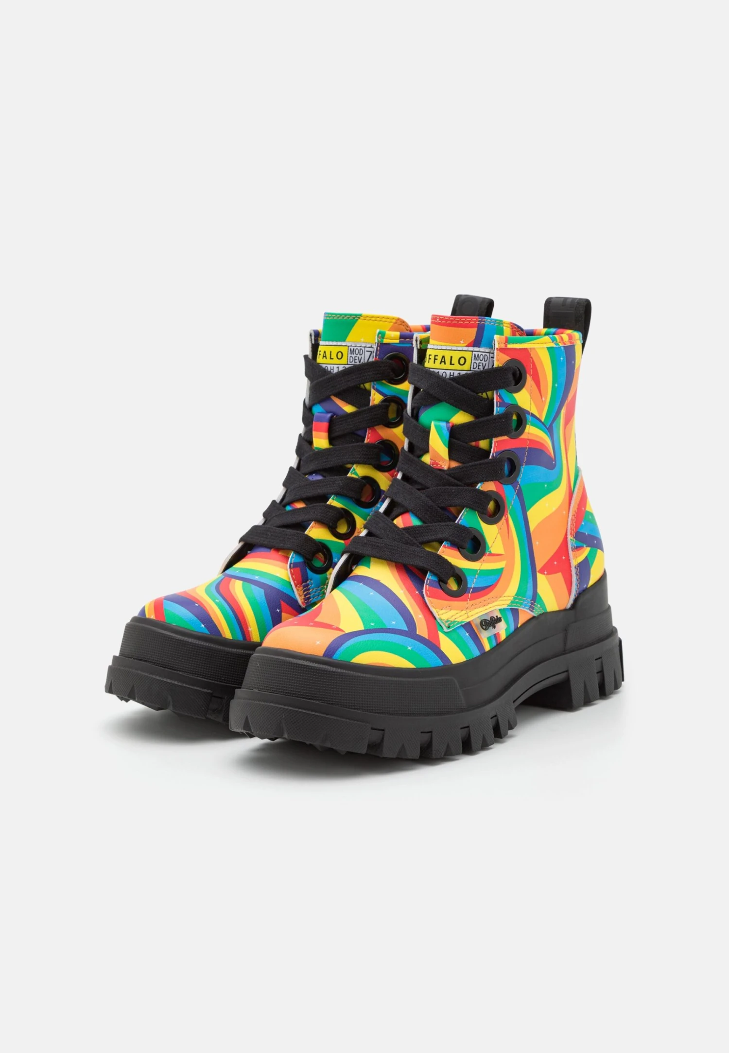 Buffalo Vegan Aspha Lace Up Hi - Botines Con Plataforma - Black Rainbow 3 Buffalo Vegan Aspha Lace Up Hi - Botines Con Plataforma - Black Rainbow - Imagen 3