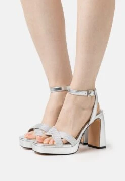 Buffalo Cherry Glam Vegan - Sandalias De Tacón - Silver