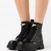 Buffalo Vegan Aspha Lace Up Hi - Botines Con Plataforma - Black