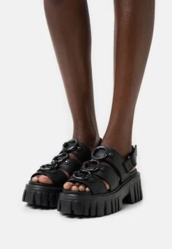 Buffalo Vegan Lion Pierce - Sandalias Con Plataforma - Black