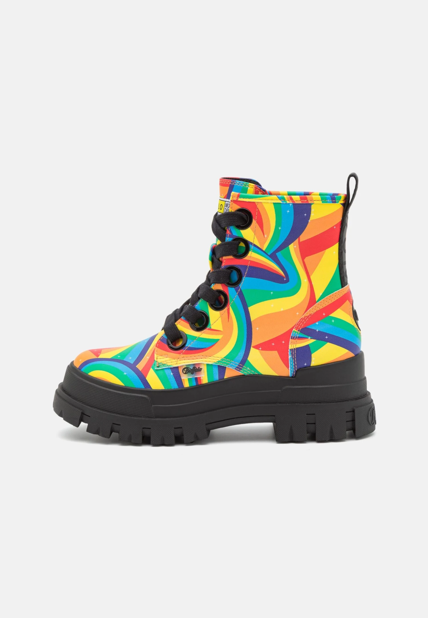 Buffalo Vegan Aspha Lace Up Hi - Botines Con Plataforma - Black Rainbow 2 Buffalo Vegan Aspha Lace Up Hi - Botines Con Plataforma - Black Rainbow - Imagen 2