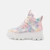 Buffalo Aspha- Botines Con Plataforma - Pink/Yellow/White