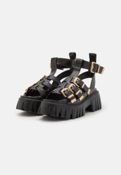 Buffalo Vegan Lion Teeth - Sandalias Con Plataforma - Black -Buffalo d70146c8521340d6b3b1d8d1602ca637