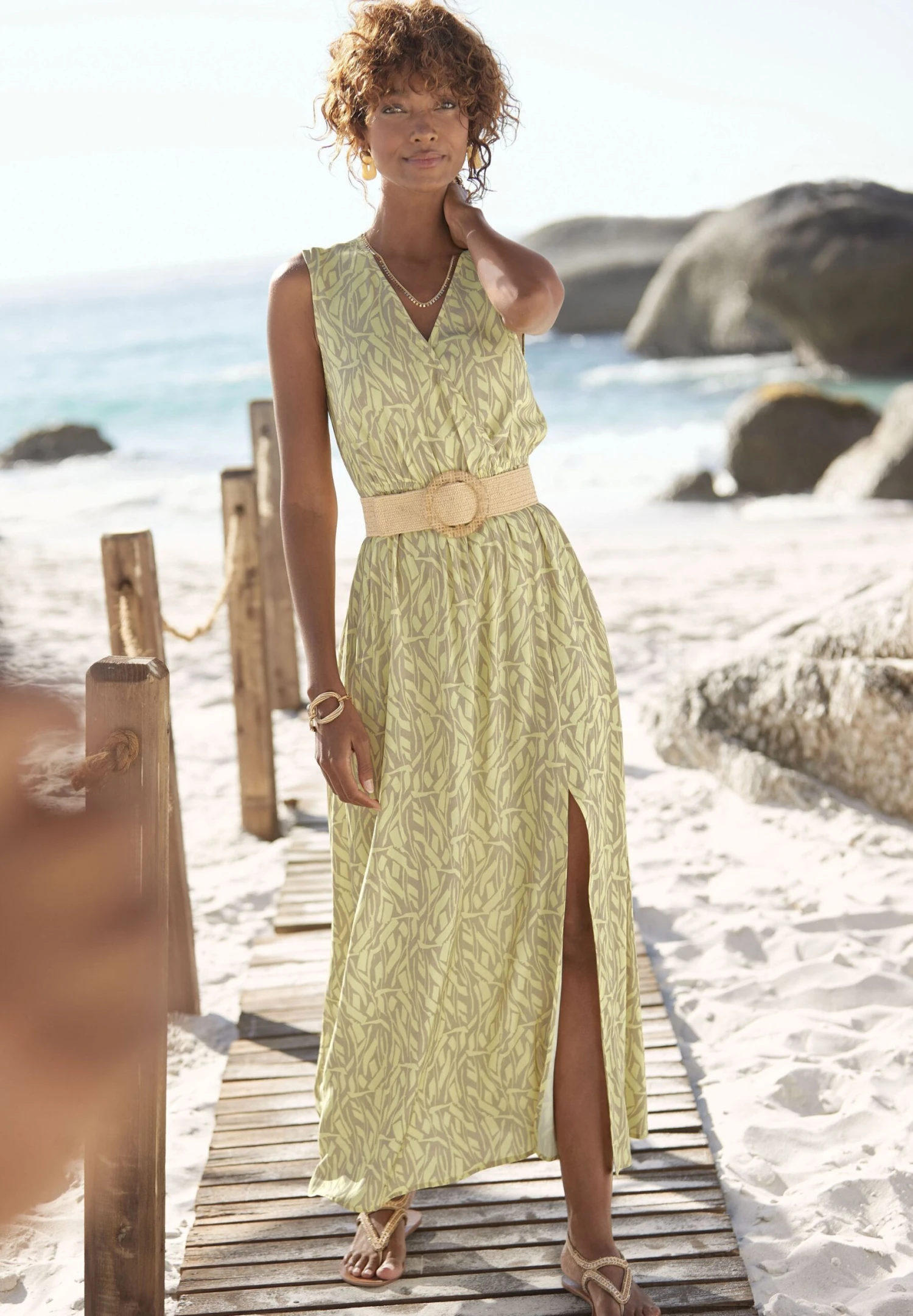 Buffalo Vestido Largo - Limone Sand 1 Buffalo Vestido Largo - Limone Sand