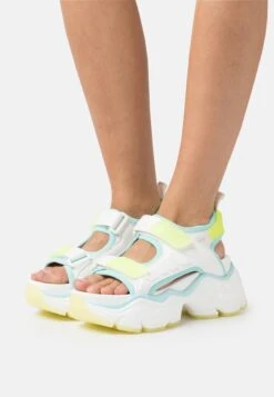 Buffalo Binary Track - Sandalias Con Plataforma - White Neon