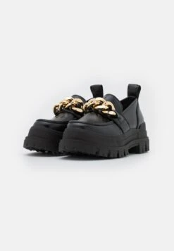 Buffalo Vegan Aspha Loafer Chain - Zapatos De Plataforma - Black -Buffalo f3940a33a3b14c33826dc6b5f53d414f