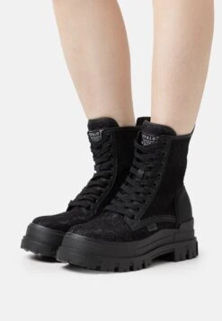 Buffalo Aspha Lace - Botines Con Plataforma - Black